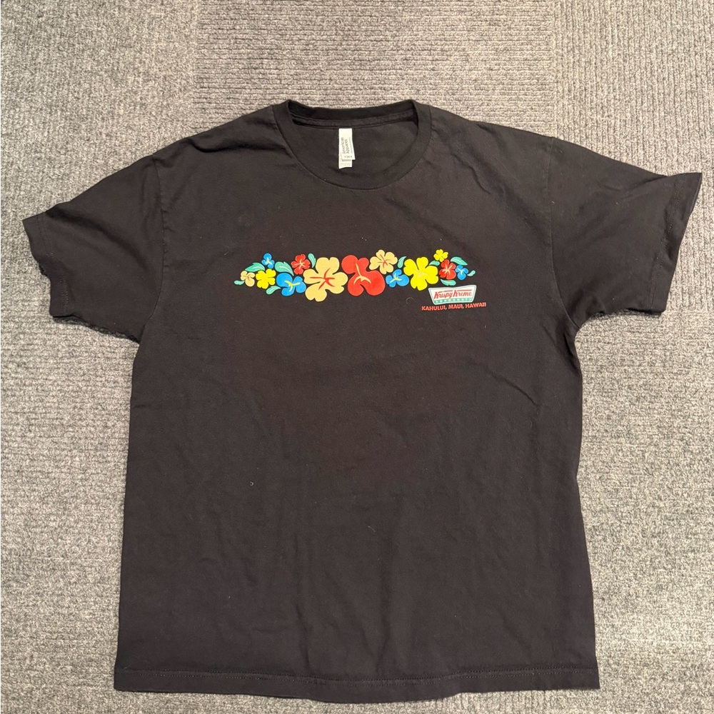 Krispy Kreme Maui large              American Apparel Black Crew Neck Tee
